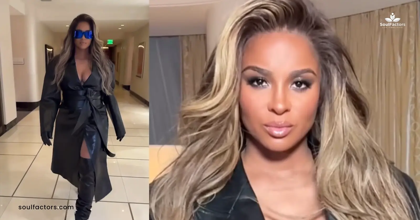 Ciara Looks Great In A Sexy Leather Dress One Month After Delivery