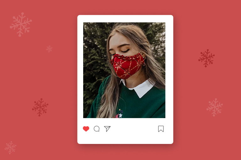 christmas themed face masks - Holiday Ruffle Mask