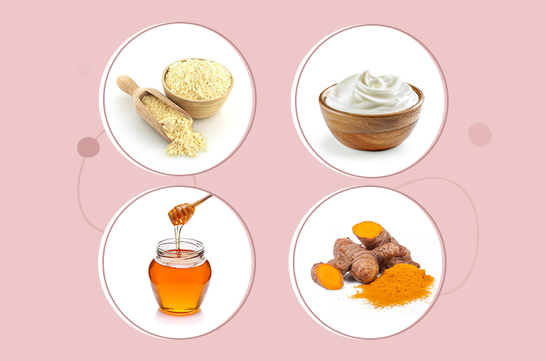 Besan, Yogurt, Honey, and Turmeric