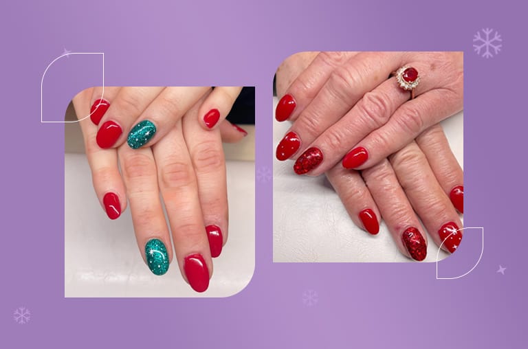 Accent Christmas Acrylic Nail Art