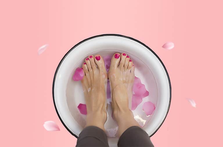 Rose oil foot bath