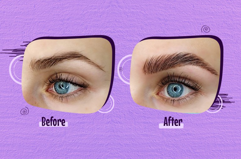 Brow lamination Before And After