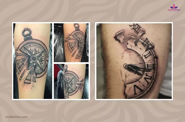 Broken Compass Tattoo