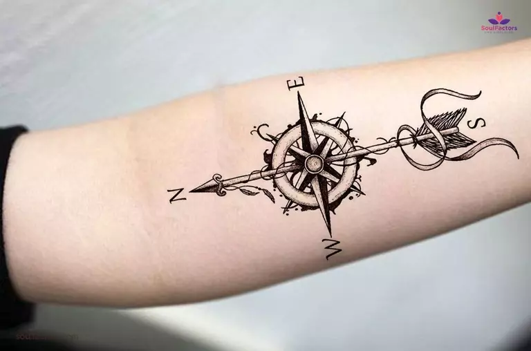 Compass Tattoo On Forearm