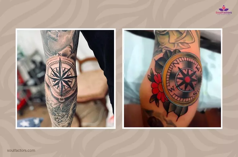 Elbow Compass Tattoo