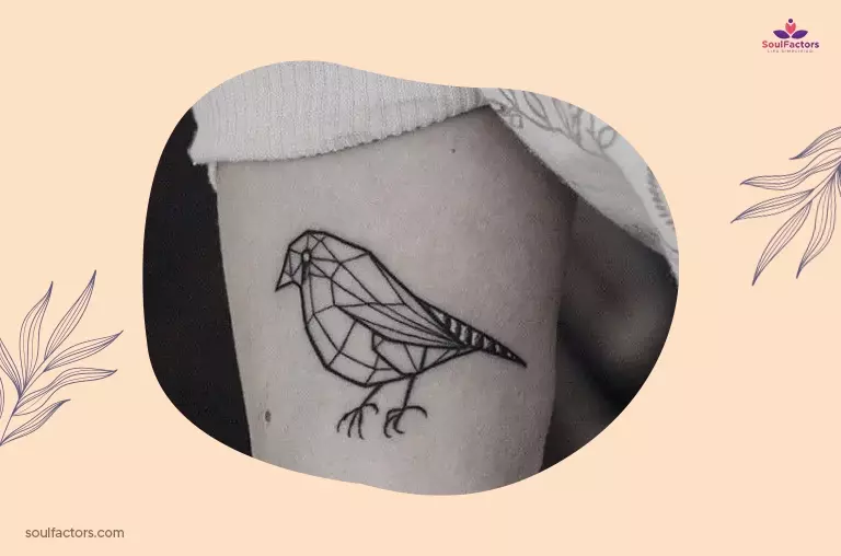 Geometric Sparrow Tattoo 
