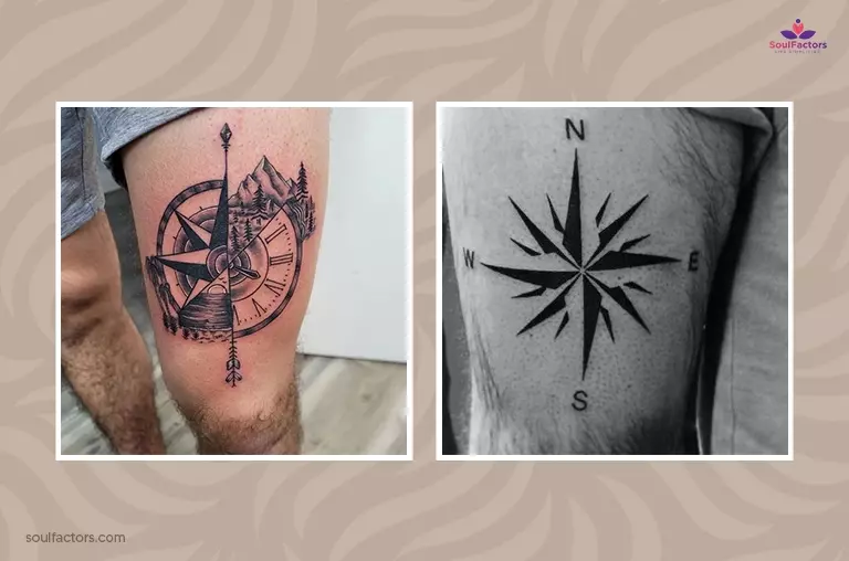 Thigh Compass Tattoo
