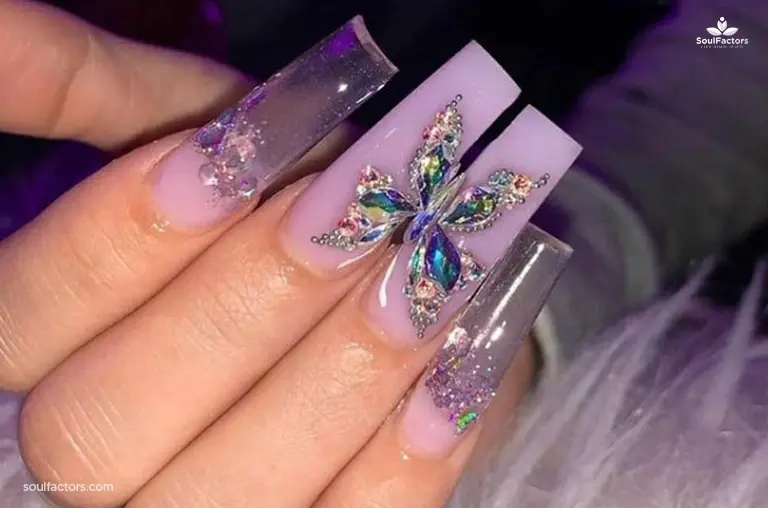 Bling Butterfly Nails 