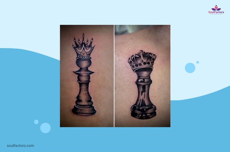 Chess Pieces With Crown Design