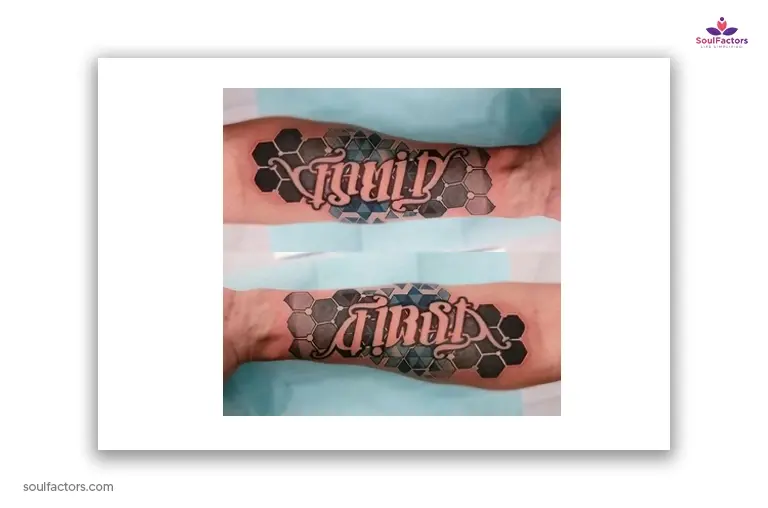 Family First Ambigram tattoo