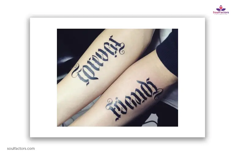 Ambigram tattoo Ideas For Friends Forever