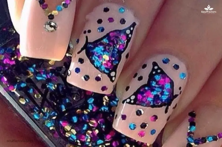 Glamorous Butterfly Nails