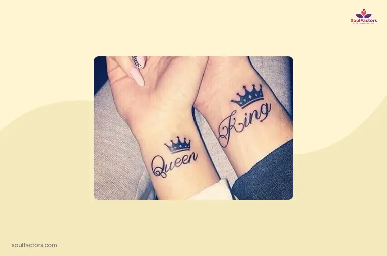 King And Queen Couple Tattoo 
