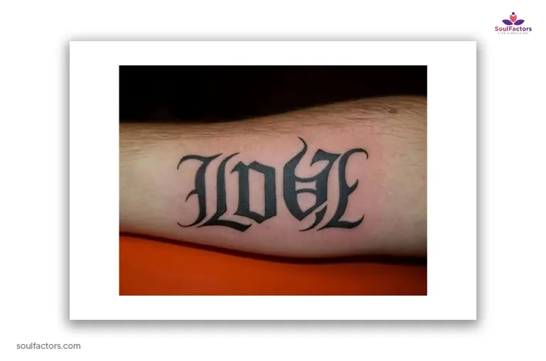 Love & Hate Ambigram tattoos