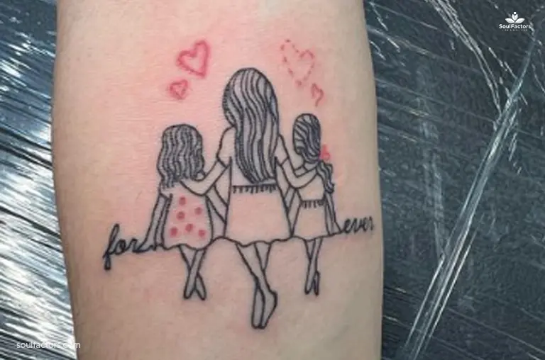 Mother-Daughter Tattoo Ideas For Two Daughters 