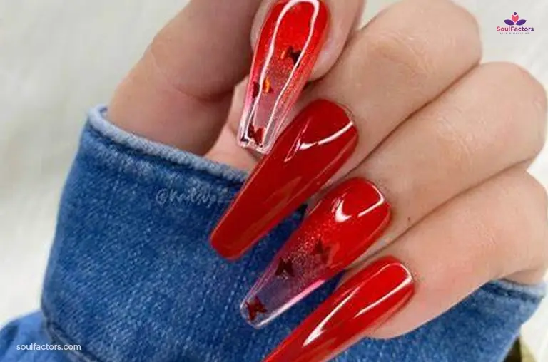Red Butterfly Nails 