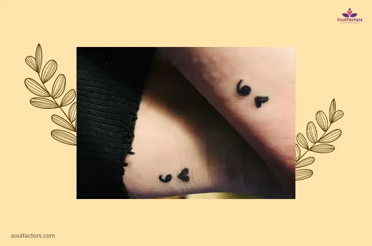 Semicolon Couple Tattoo