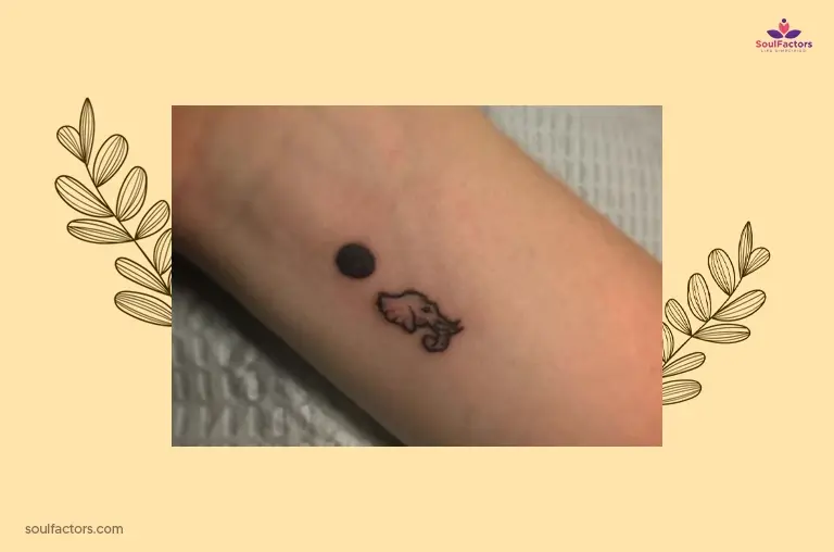 Elephant Semicolon Tattoo Ideas 