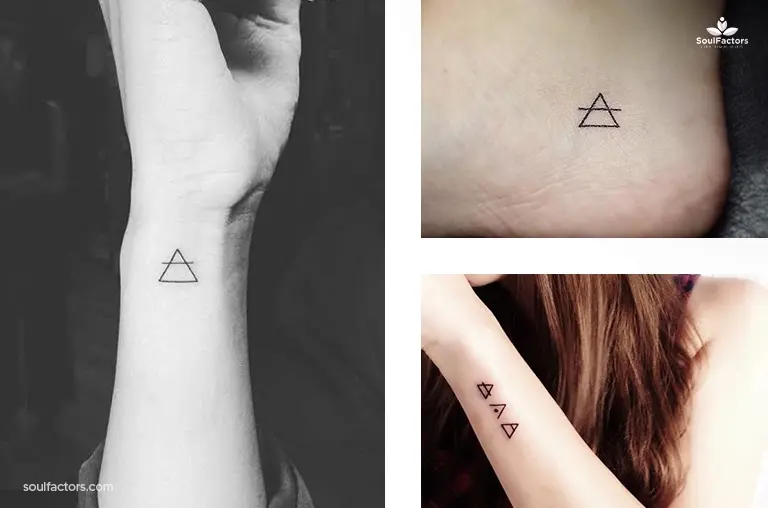 Triangle Tattoo With Lines