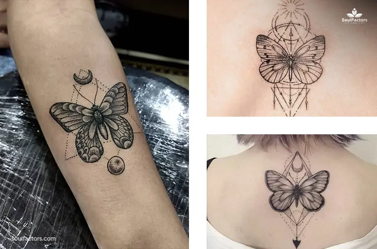 Triangle With A Butterfly Design