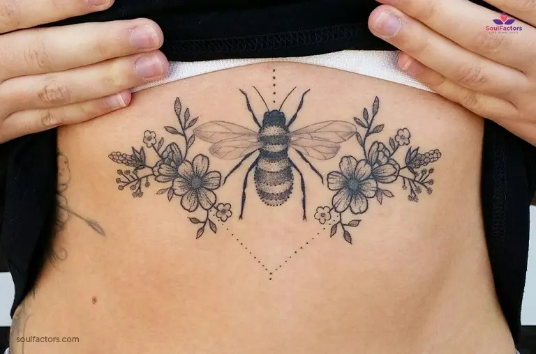 Bee Sternum Tattoo