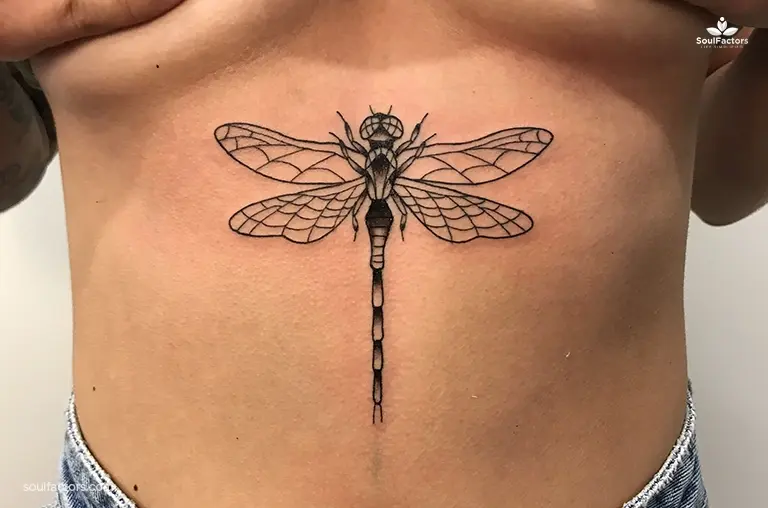  Dragonfly Sternum Tattoo
