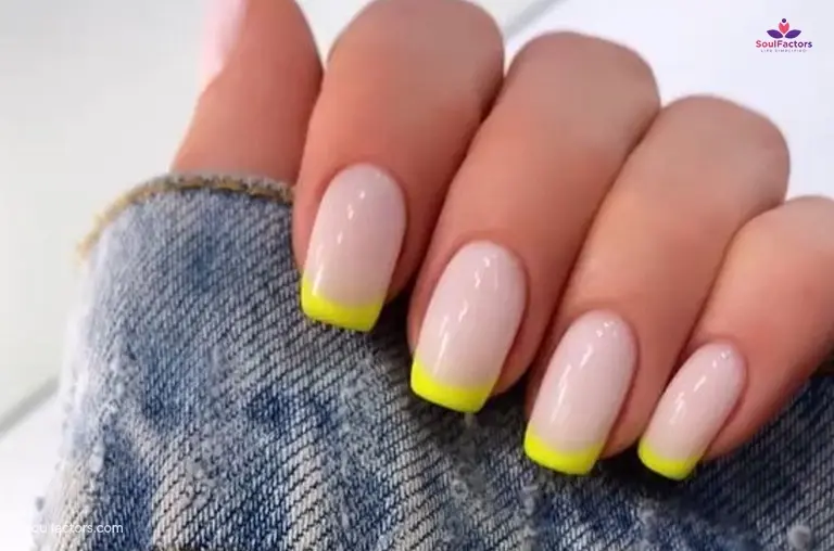Milky French Manicure With Neon Tip