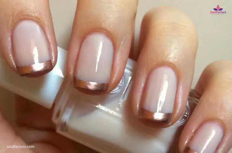Milky French Manicure With Rose Gold Tips