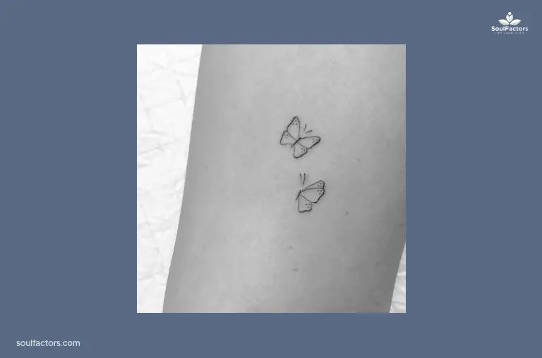 Minimal Butterfly Line Tattoo
