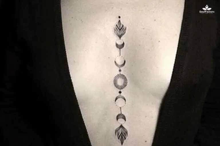 Moon Sternum Tattoo