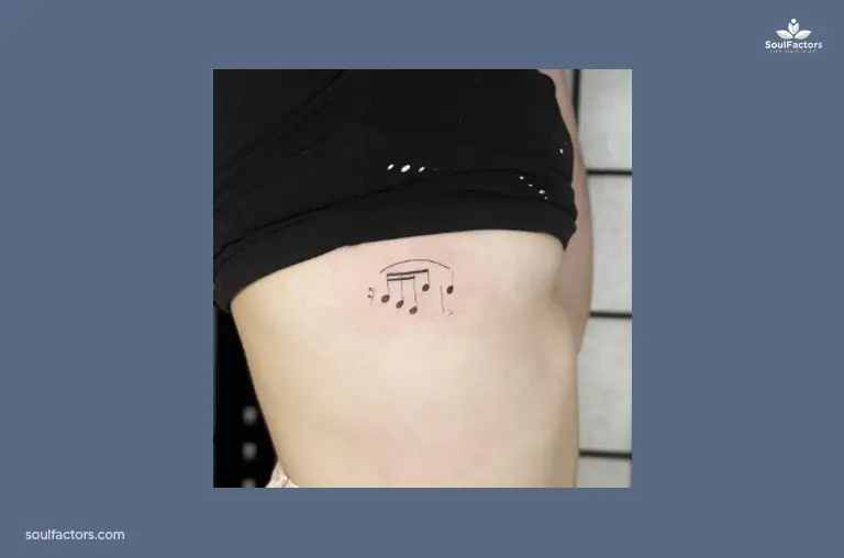 Musical Notes Line Tattoo
