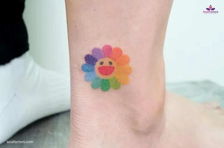 Rainbow Ankle Tattoo 