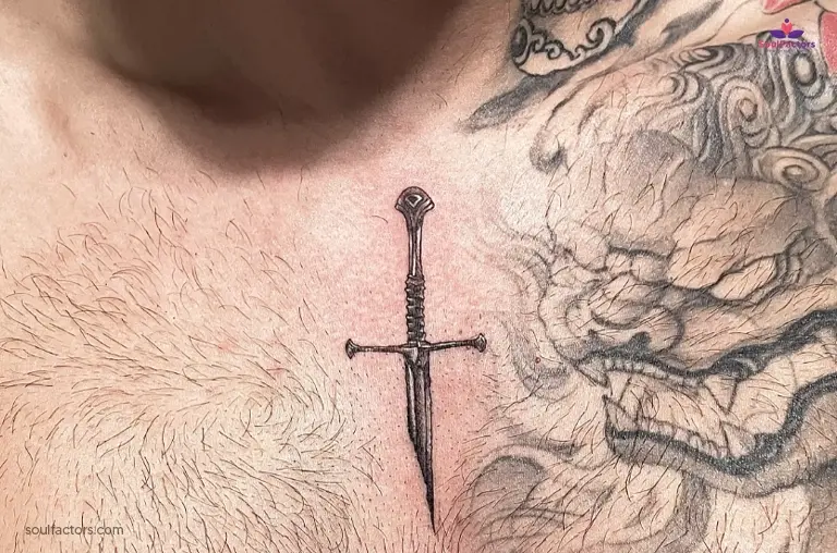 1. Sword sternum tattoo