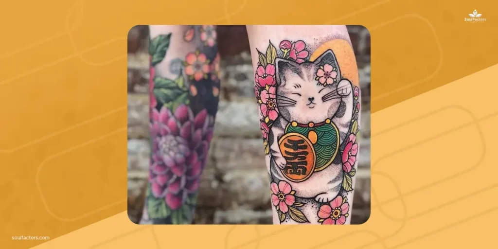 Maneki Neko Tattoo - Japanese Cat Tattoo