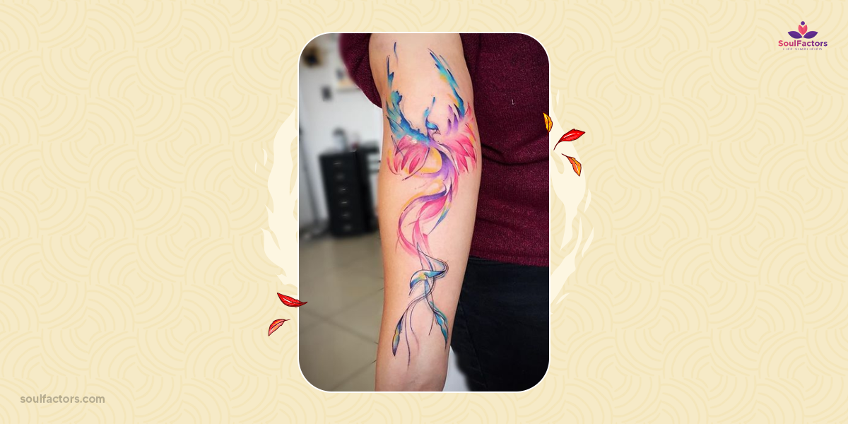 colorful phoenix tattoo designs