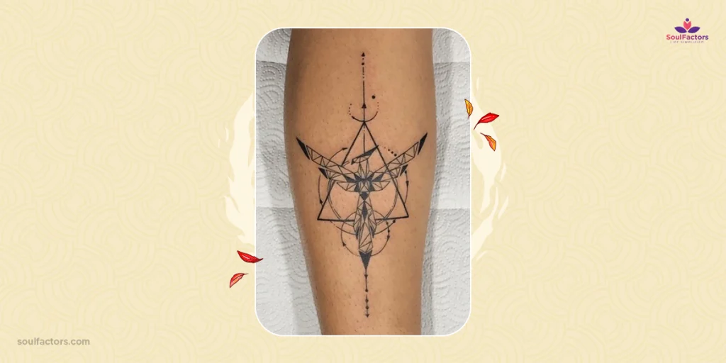 geometric phoenix tattoo