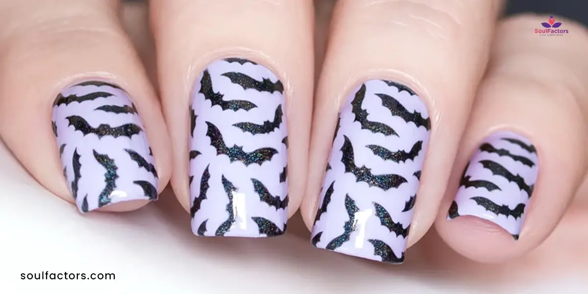 Bats halloween nail designs