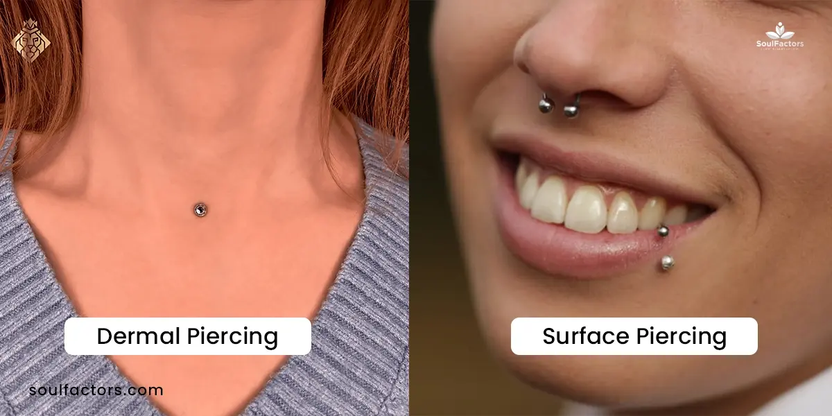difference between dermal and surface piercing