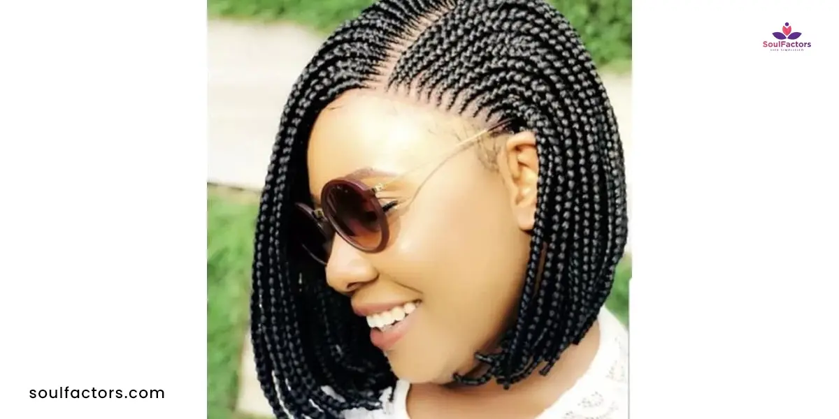 Bob braids with flipped-in ends