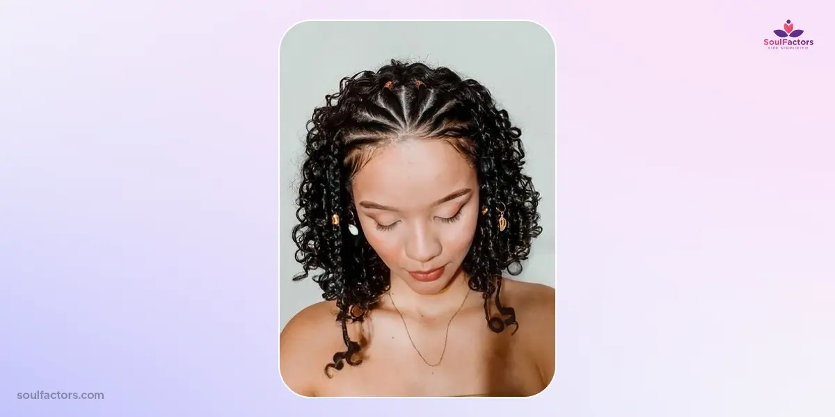 Braided Short Curly Hairstyle
