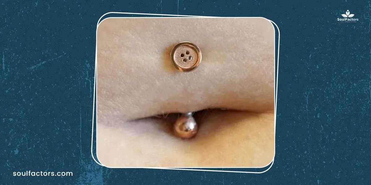 Button Floating Navel Piercing