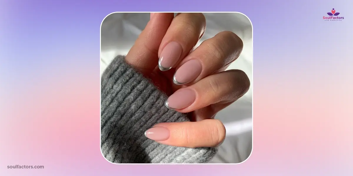 Chrome Nail Ideas - Chrome French Manicure