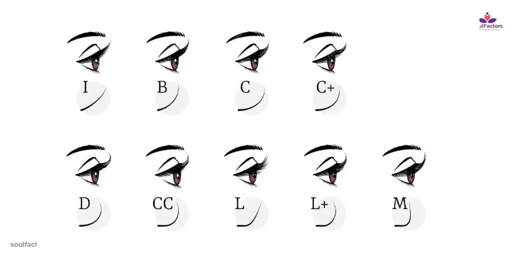 Eyelash extensions style chart