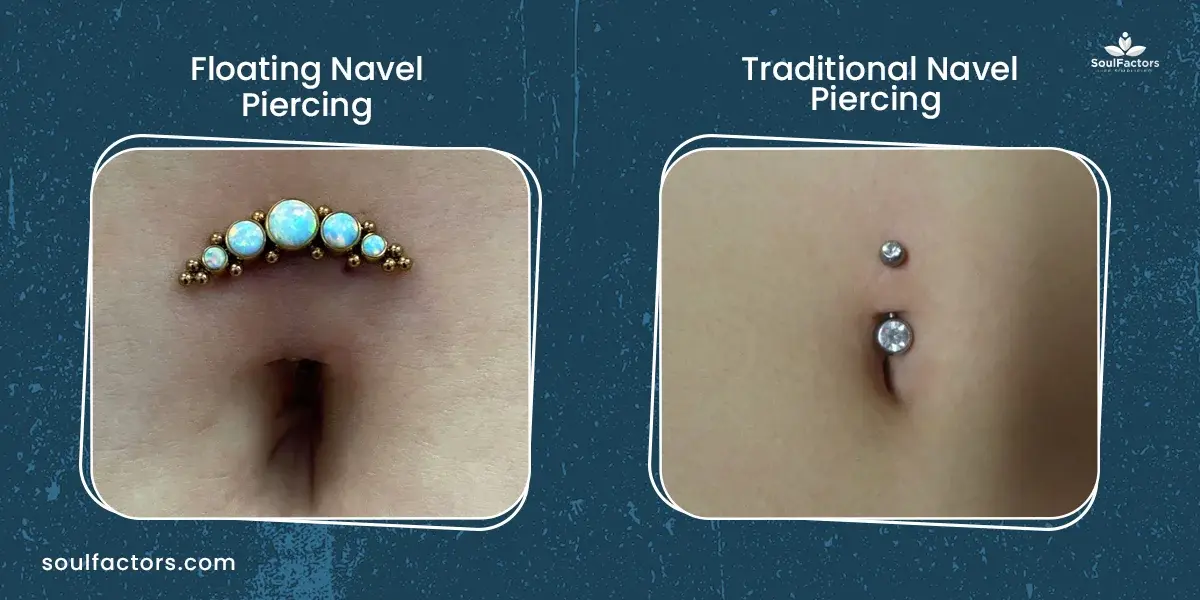 Floating Navel Piercing vs. Traditional Navel Piercing