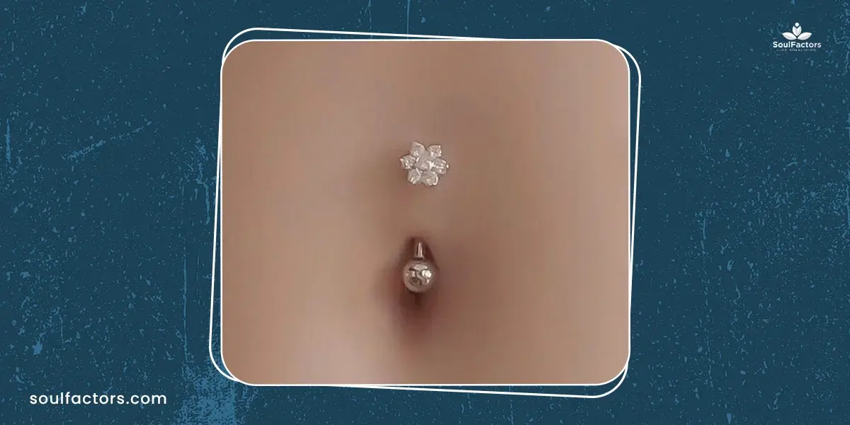 Gems Flower Belly Button Ring