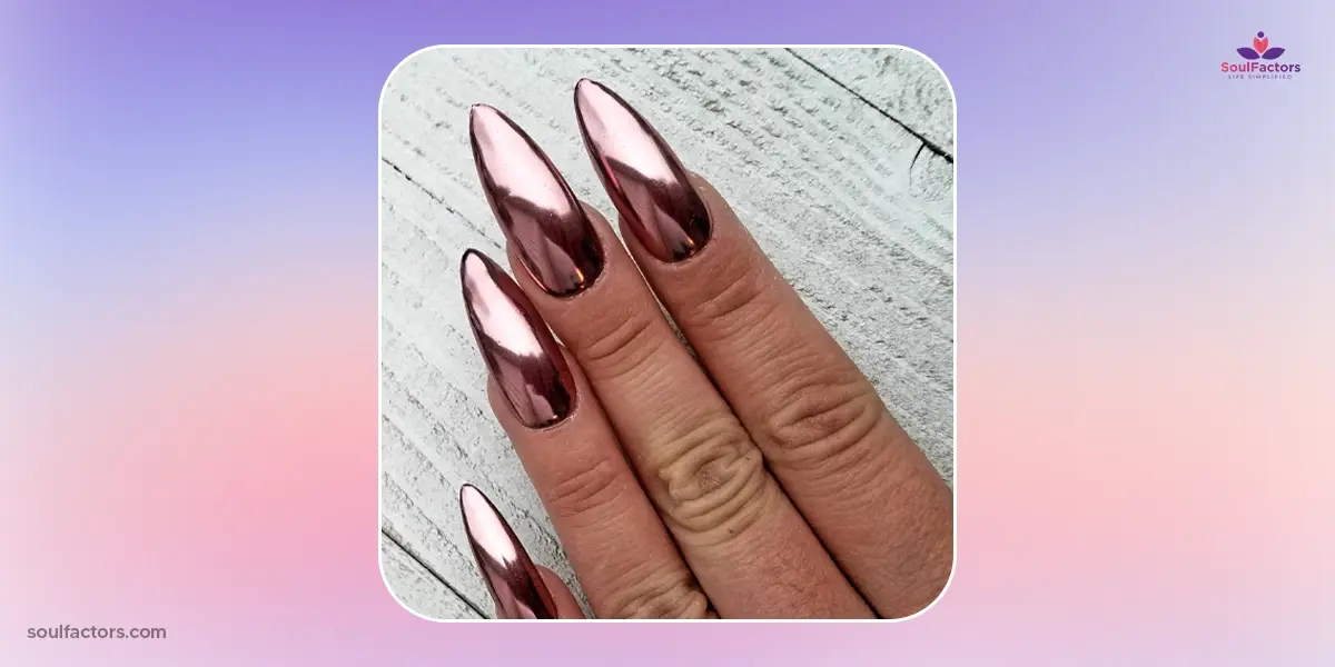 Glossy Pink Chrome Nails