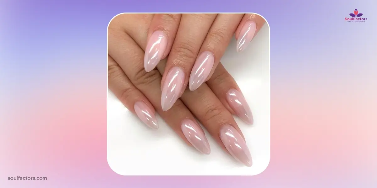 Pearly Pink Chrome Nails