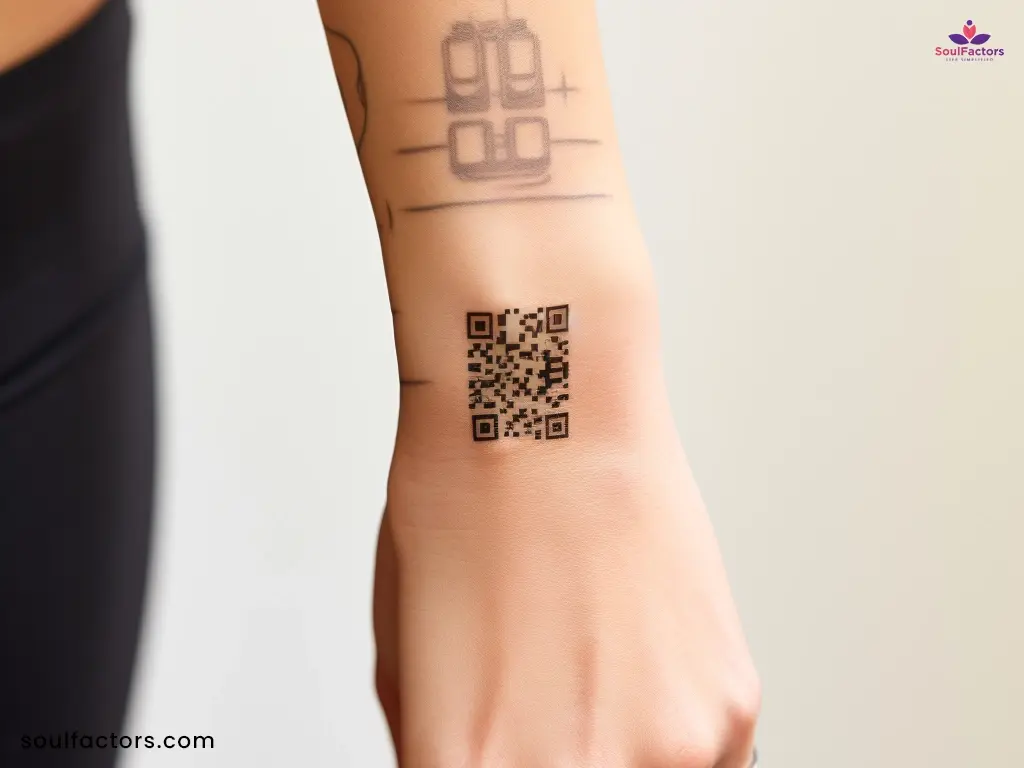 cyber sigilism tattoo wrist