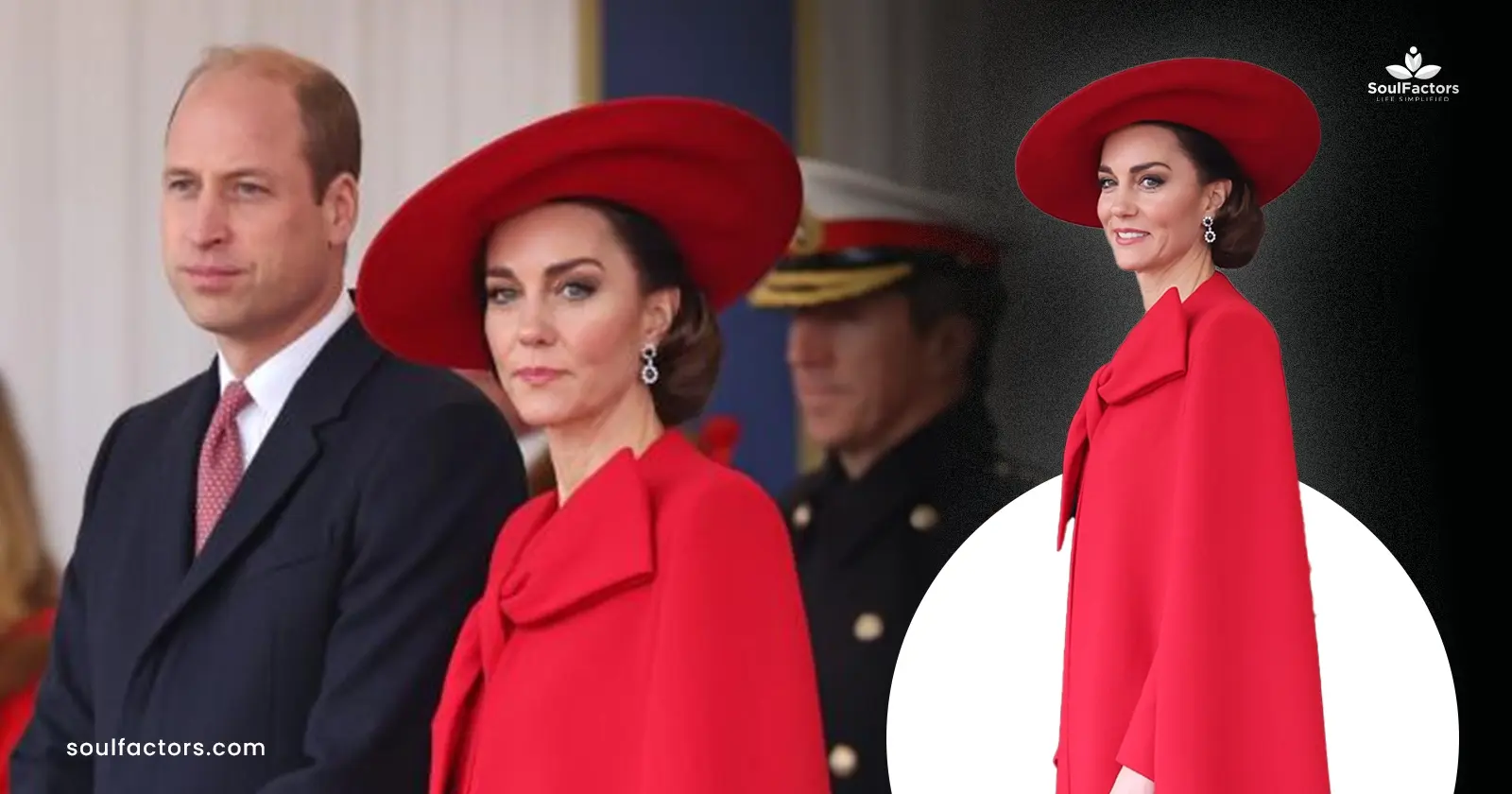 Kate Middleton Looks Gorgeous In An All-red Cape Dress!