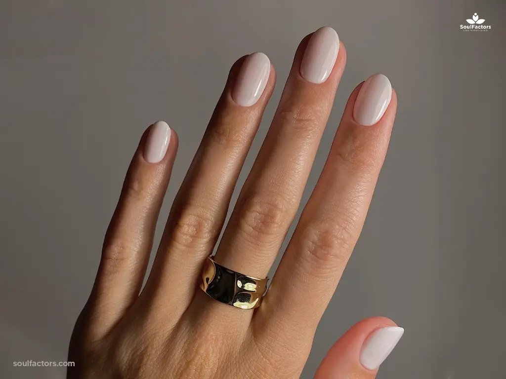 Milky white fall nail color